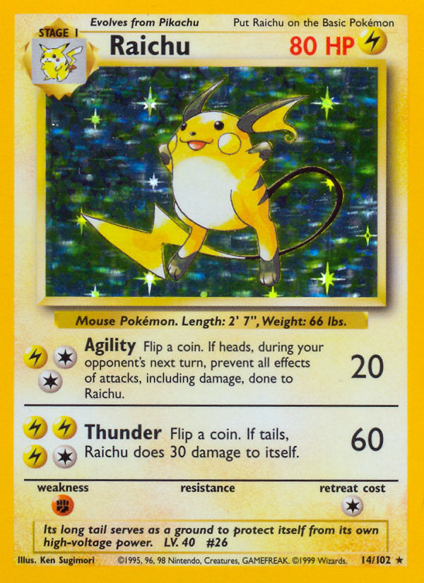Base set Holo Raichu #14/102 unlimited